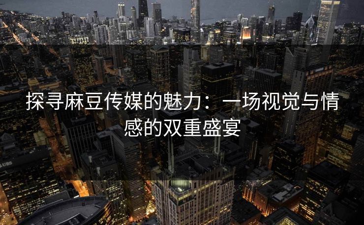 探寻麻豆传媒的魅力：一场视觉与情感的双重盛宴  第1张