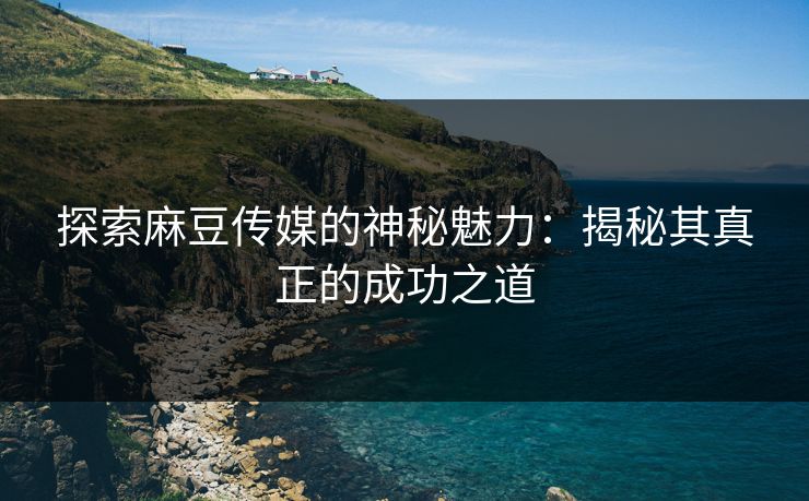 探索麻豆传媒的神秘魅力：揭秘其真正的成功之道  第1张