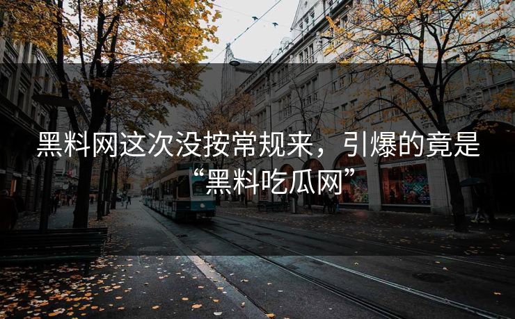 黑料网这次没按常规来，引爆的竟是“黑料吃瓜网”  第1张