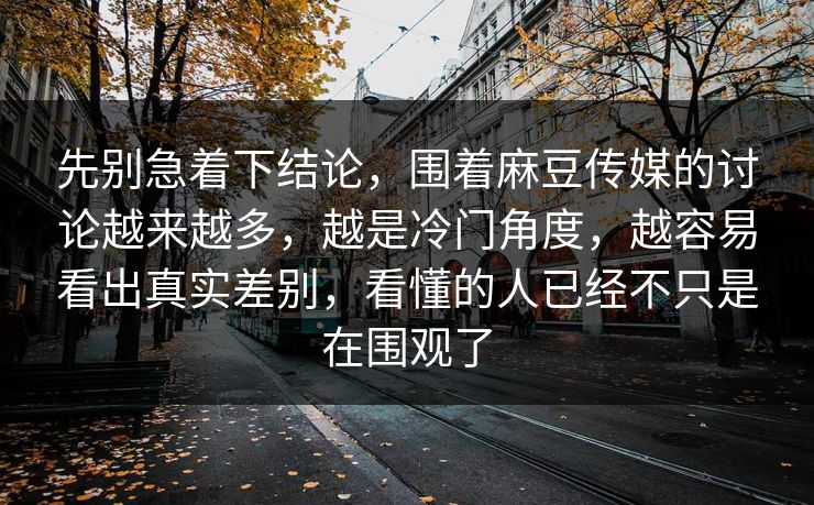先别急着下结论，围着麻豆传媒的讨论越来越多，越是冷门角度，越容易看出真实差别，看懂的人已经不只是在围观了  第1张